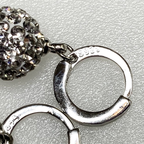 925 Stamped Silver Shambala Huggie Hoop Earrings - Picture 6 of 8